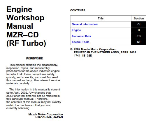 Mazda 6 workshop manual section 4